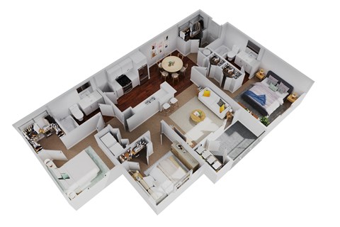 bedroom floor plan an in 3d